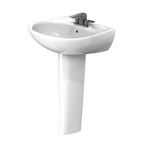 TOTO LPT241.4G#01 Supreme Oval Basin Pedestal Bathroom Sink With Cefiontect For 4 Inch Center Faucets - Cotton White
