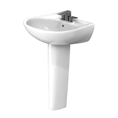 TOTO LPT241.4G#01 Supreme Oval Basin Pedestal Bathroom Sink With Cefiontect For 4 Inch Center Faucets - Cotton White