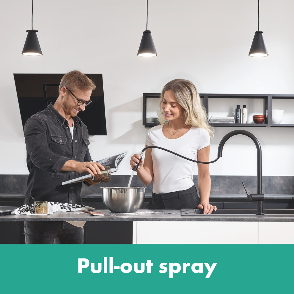 HANSGROHE 72801801 Talis N HighArc Kitchen Faucet, O-Style 2-Spray Pull-Down with sBox, 1.75 GPM - Stainless Steel Optic