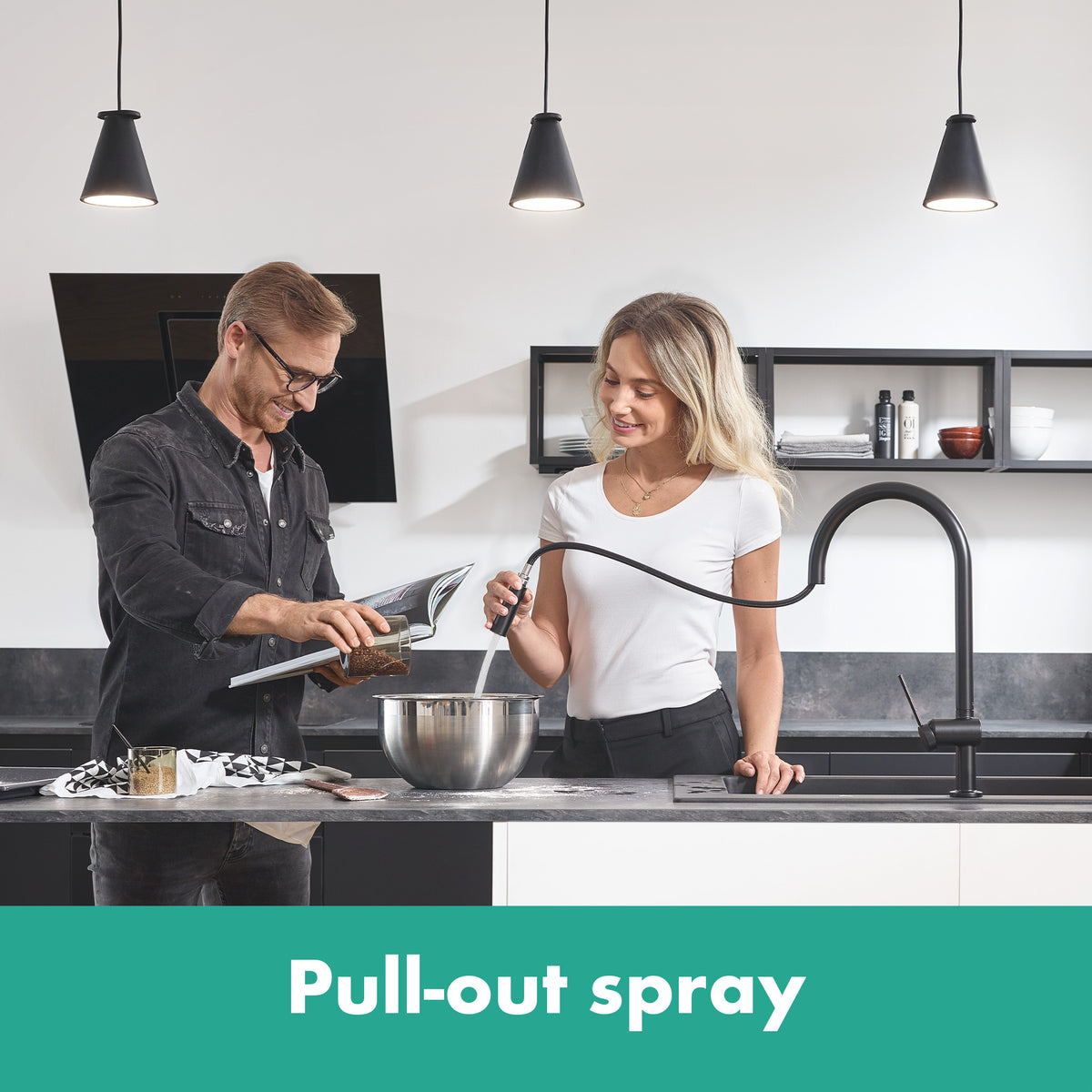 HANSGROHE 72801801 Talis N HighArc Kitchen Faucet, O-Style 2-Spray Pull-Down with sBox, 1.75 GPM - Stainless Steel Optic