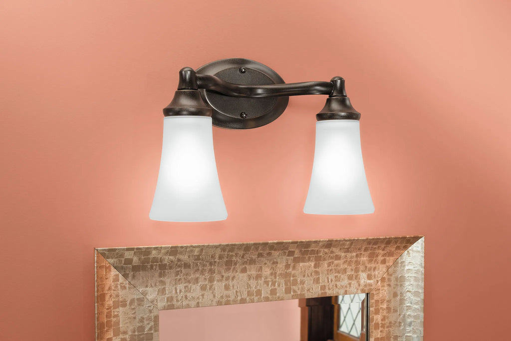 MOEN YB2862ORB Eva  Two Globe Bath Light In Oil Rubbed Bronze