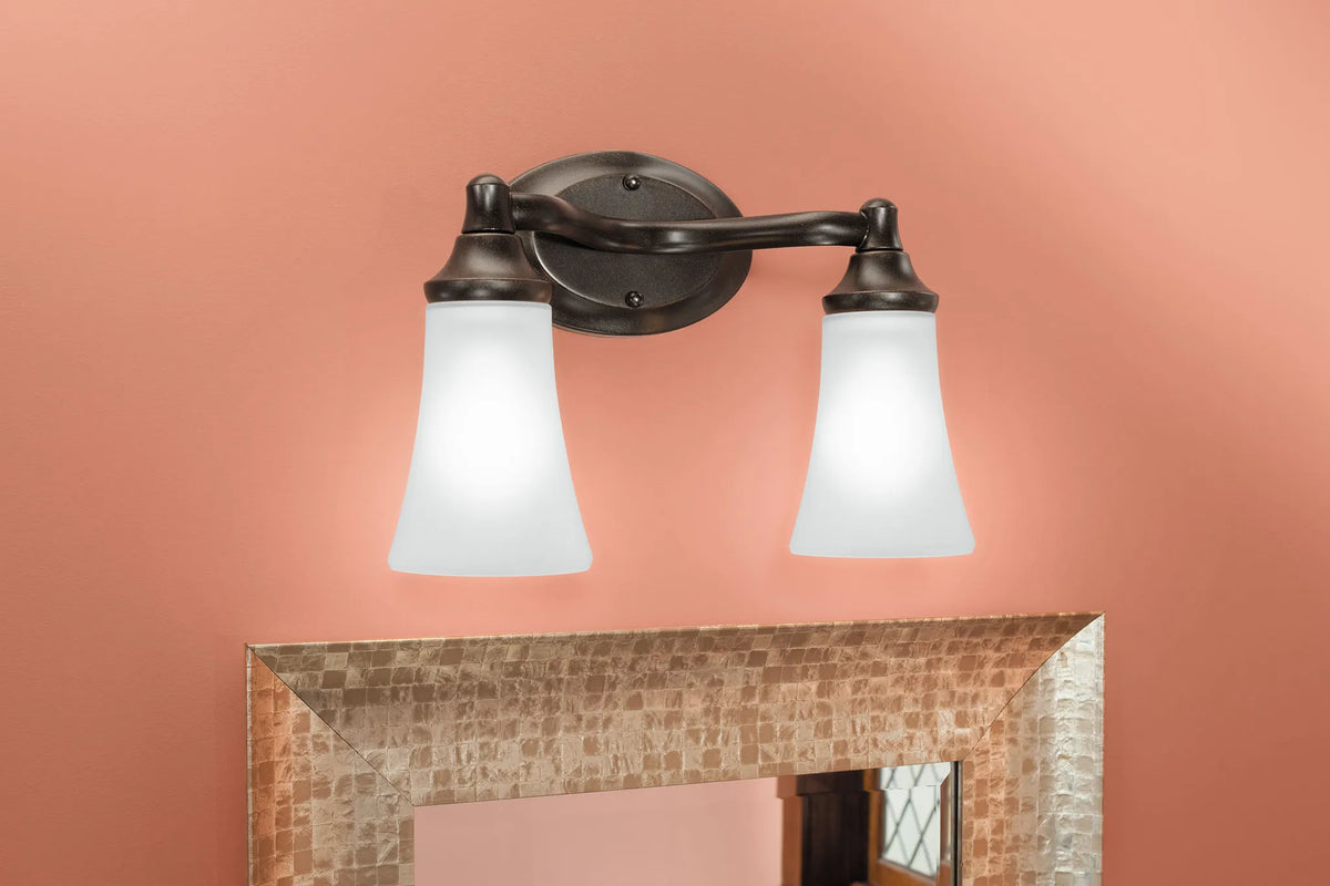 MOEN YB2862ORB Eva  Two Globe Bath Light In Oil Rubbed Bronze