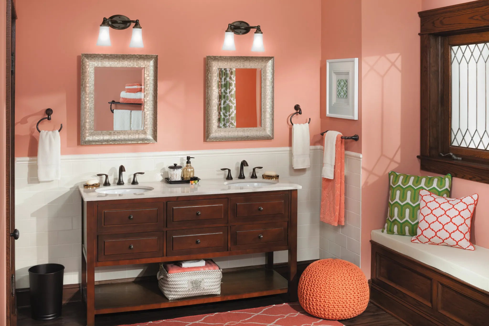 MOEN T6420ORB Eva Two-Handle High Arc Bathroom Faucet - Oil Rubbed Bronze