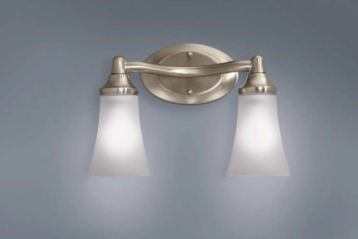 MOEN YB2862BN Eva  Two Globe Bath Light In Brushed Nickel