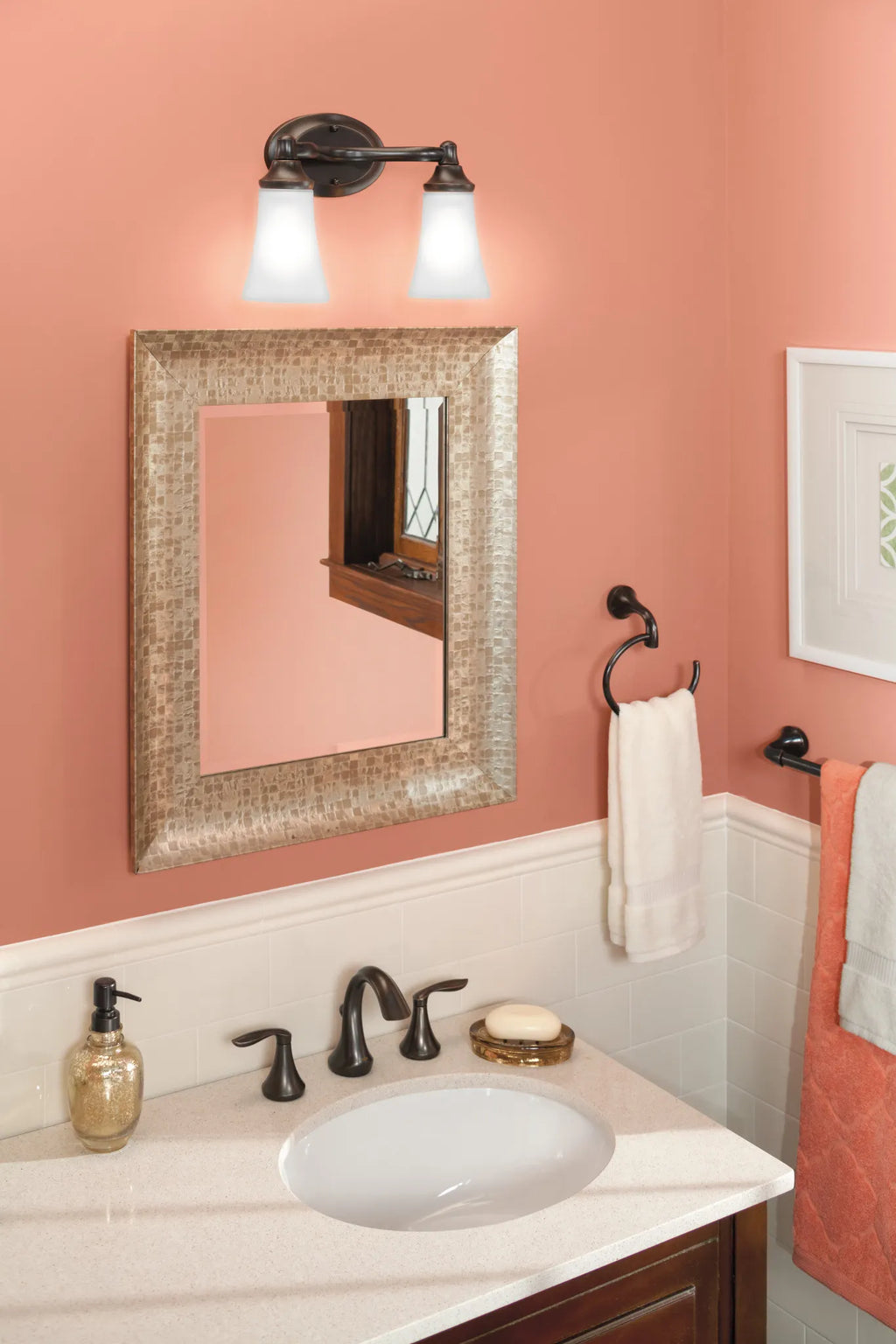 MOEN YB2862ORB Eva  Two Globe Bath Light In Oil Rubbed Bronze