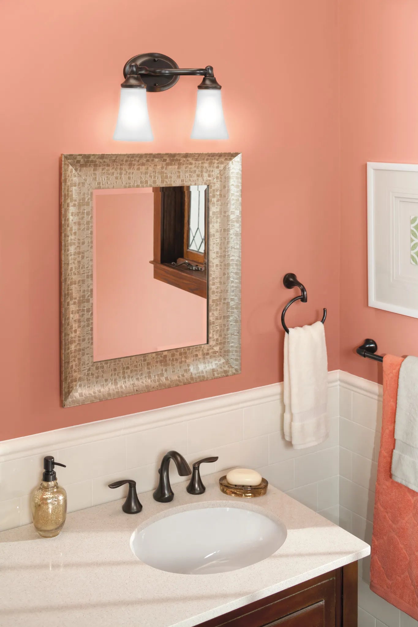 MOEN YB2862ORB Eva  Two Globe Bath Light In Oil Rubbed Bronze