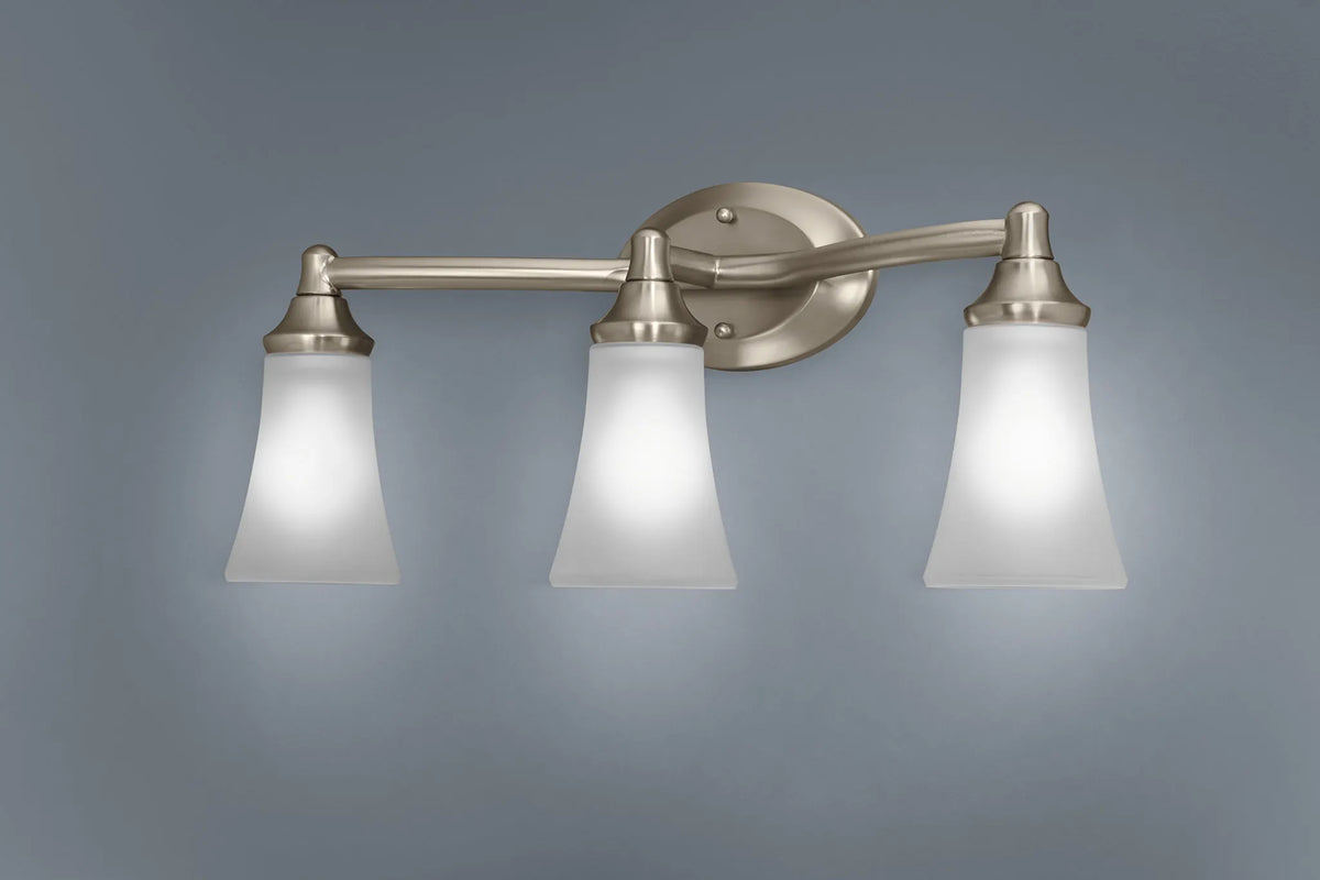 MOEN YB2863BN Eva  Three Globe Bath Light In Brushed Nickel
