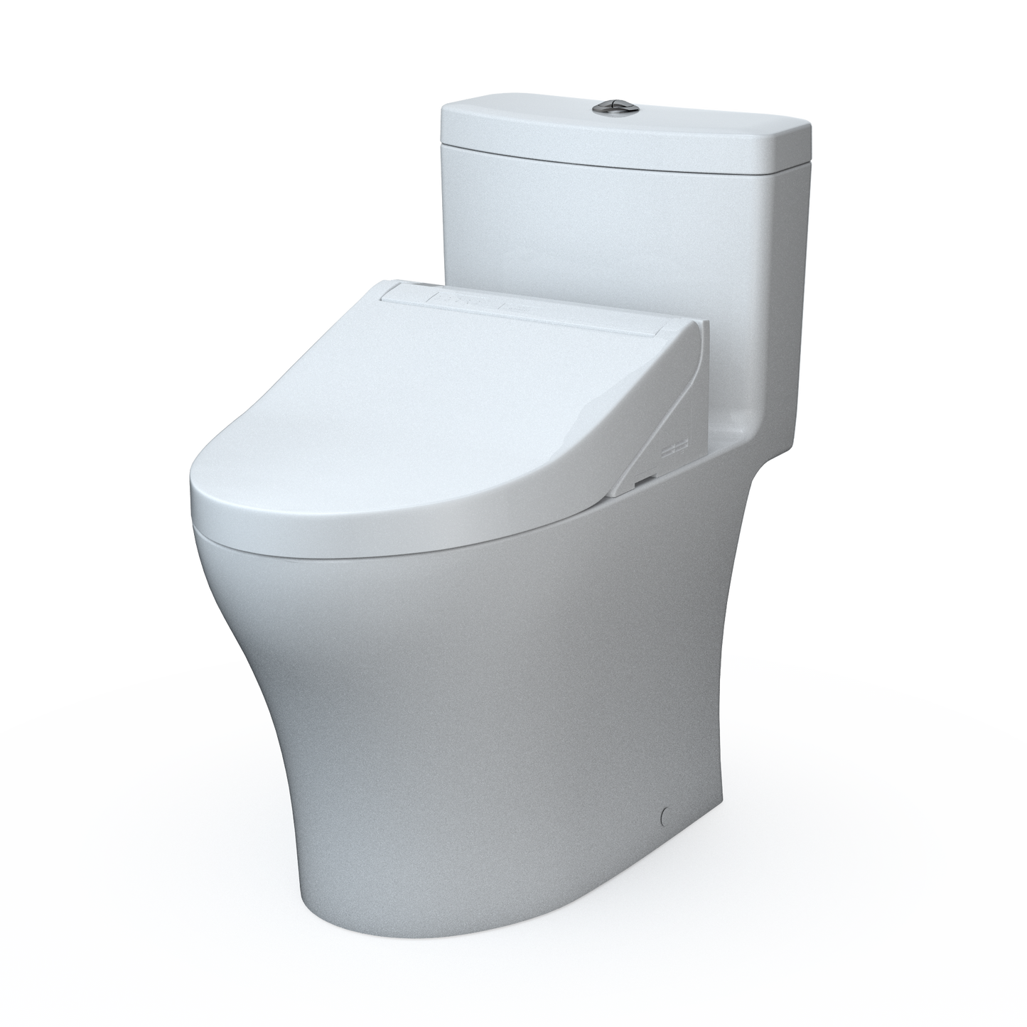 TOTO MW6463084CEMFGN#01 WASHLET+ Aquia IV One-Piece Elongated Dual Flush 1.28 and 0.9 GPF Toilet and WASHLET C5 Bidet Seat , Cotton White