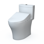 TOTO MW6463084CEMFGN#01 Washlet+ Aquia Iv One-Piece Elongated Dual Flush 1.28 And 0.9 Gpf Toilet And Washlet C5 Bidet Seat - Cotton White