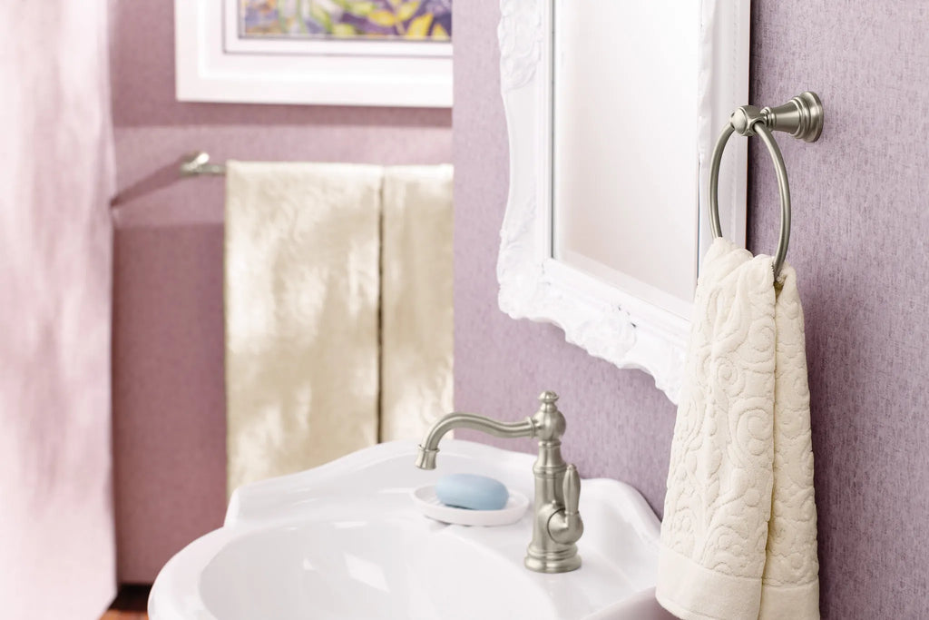 MOEN S42107BN Weymouth One-Handle Bathroom Sink Faucet - Brushed Nickel