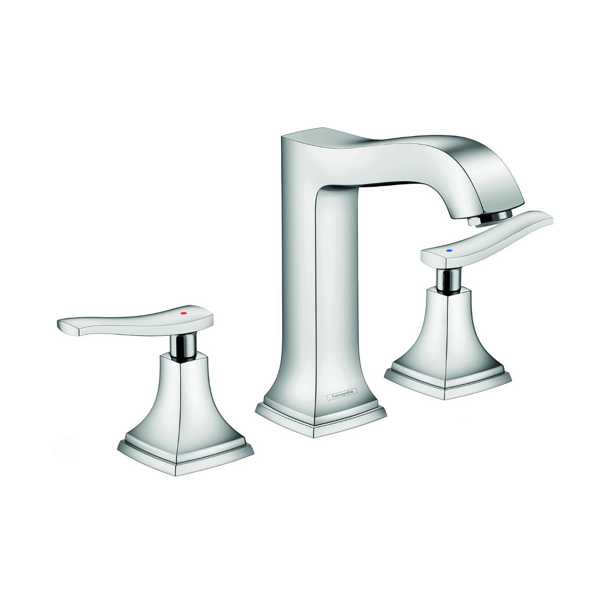 HANSGROHE 31331001 Metropol Classic Widespread Faucet 160 with Lever Handles and Pop-Up Drain, 1.2 GPM - Chrome
