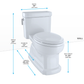 TOTO MS974224CEFG#03 Eco Guinevere Elongated 1.28 GPF Universal Height Skirted Toilet with CEFIONTECT and SoftClose Seat , Bone