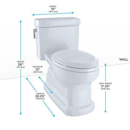 TOTO MS974224CEFG#03 Eco Guinevere Elongated 1.28 Gpf Universal Height Skirted Toilet With Cefiontect And Softclose Seat - Bone