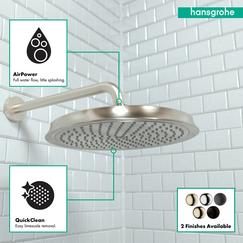 HANSGROHE 28427821 Raindance Classic Showerhead 240 1-Jet, 2.5 GPM - Brushed Nickel