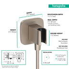 HANSGROHE 26887821 FixFit Q Wall Outlet with Handshower Holder - Brushed Nickel