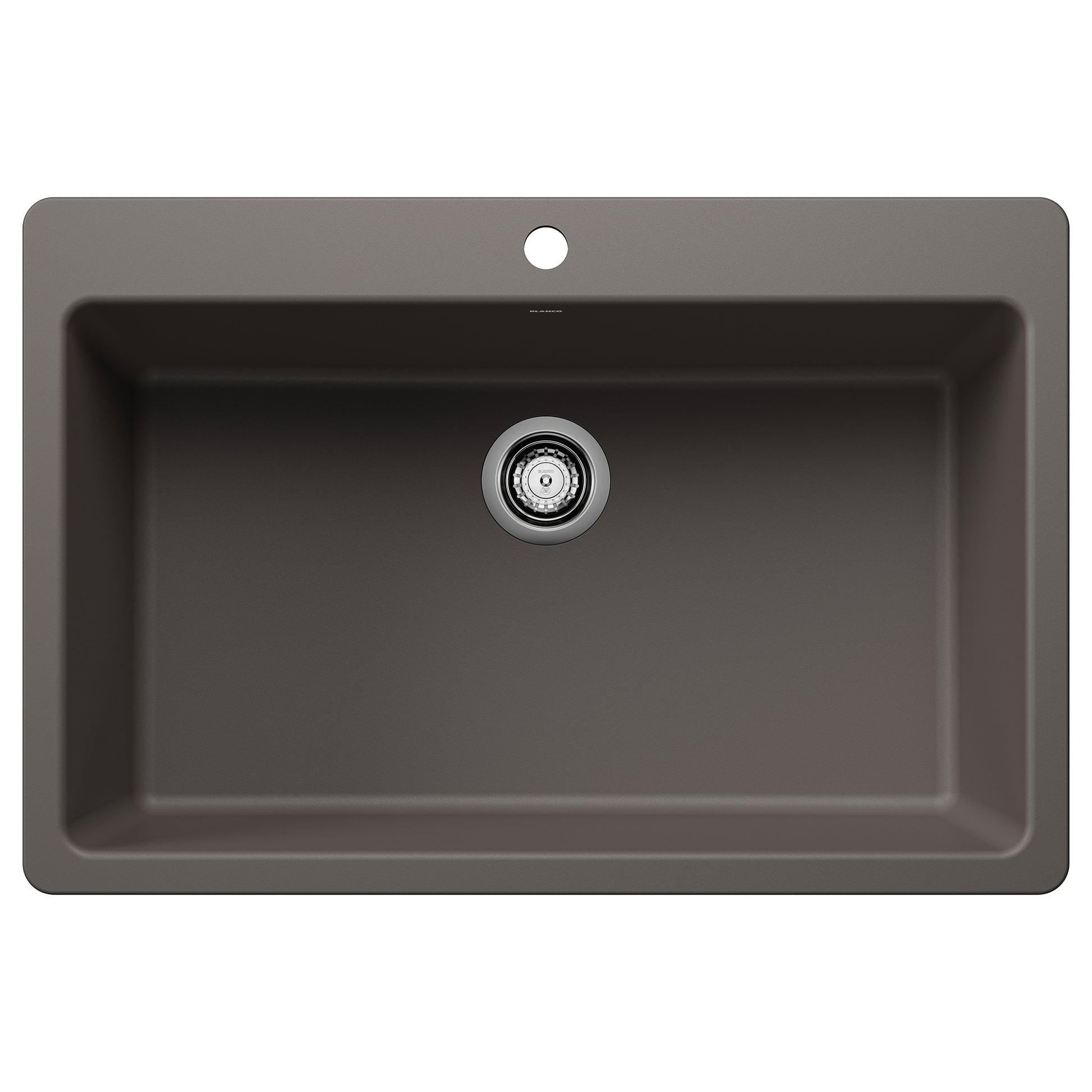 BLANCO 443200 Liven Liven SILGRANIT 33" Super Single Dual Mount Kitchen Sink - Volcano Gray in Volcano Gray