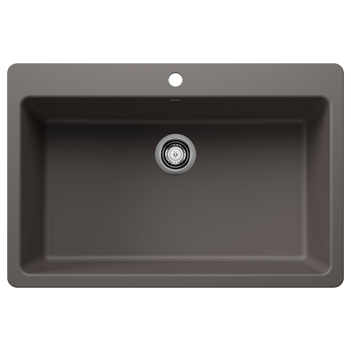 BLANCO 443200 Liven Liven SILGRANIT 33" Super Single Dual Mount Kitchen Sink - Volcano Gray in Volcano Gray