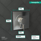 HANSGROHE 15724001 Ecostat Square Pressure Balance Trim - Chrome