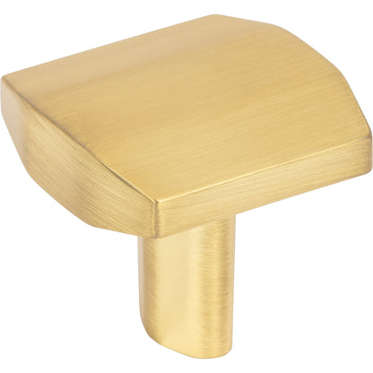 ELEMENTS 641BG William 1-1/4" Length Square Knob - Brushed Gold