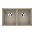 BLANCO 517678 Precis Precis SILGRANIT 29" 50/50 Double Bowl Undermount Kitchen Sink - Truffle in Truffle