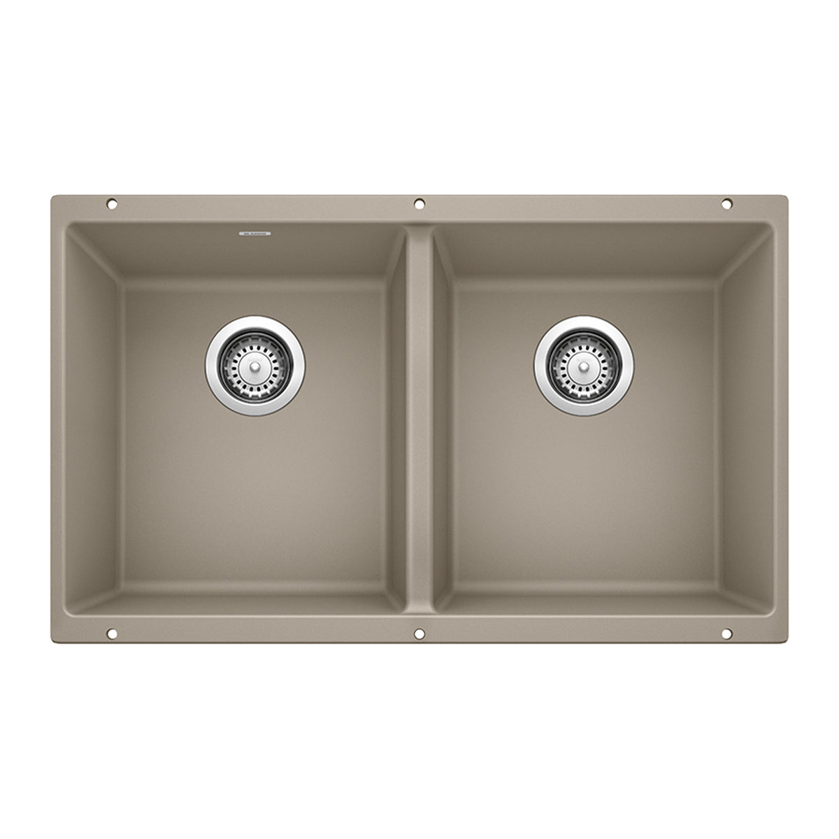 BLANCO 517678 Precis Precis SILGRANIT 29" 50/50 Double Bowl Undermount Kitchen Sink - Truffle in Truffle