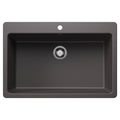 BLANCO 443196 Liven Liven SILGRANIT 33" Super Single Dual Mount Kitchen Sink - Cinder in Cinder