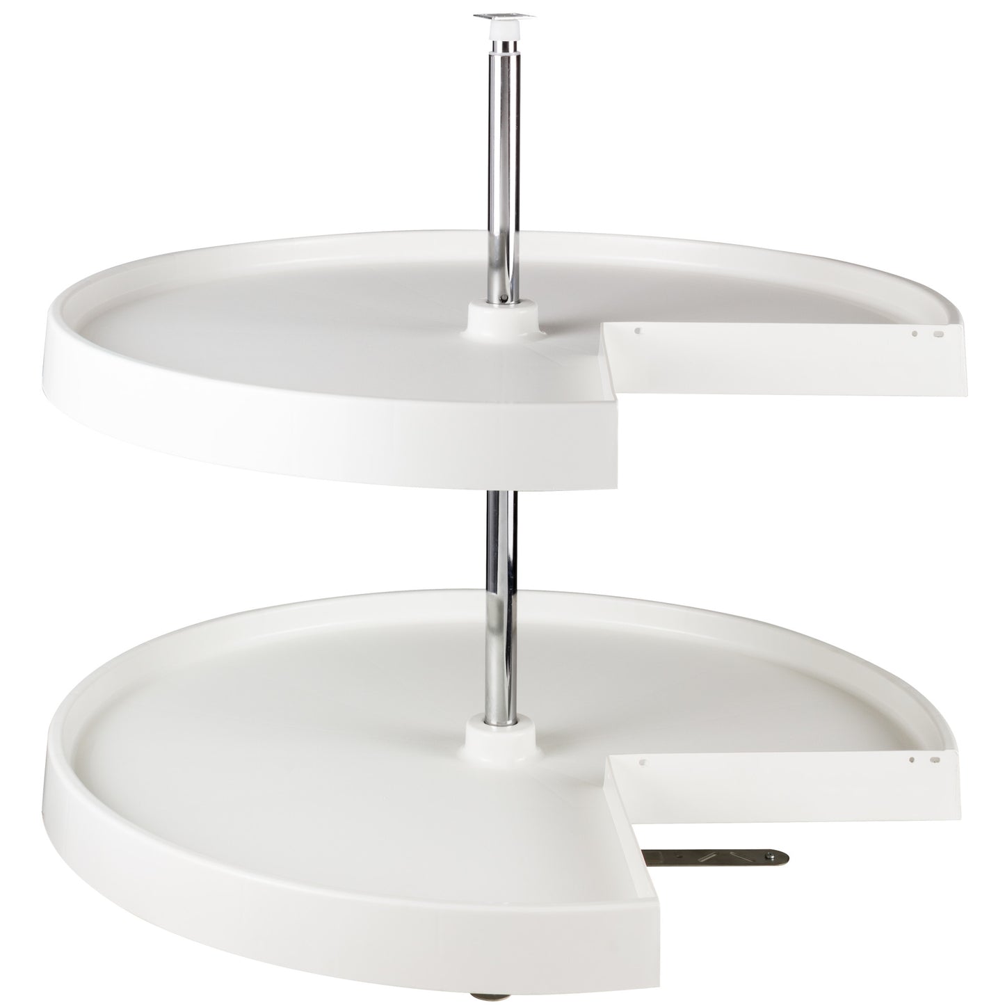 HARDWARE RESOURCES PLSP28 28" Pie-Cut Two-Shelf Plastic Lazy Susan Set - White