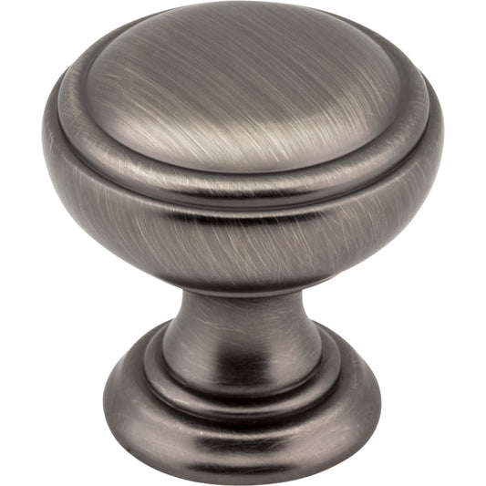 JEFFREY ALEXANDER 658BNBDL Tiffany 1-1/4" Diameter Mushroom Knob - Brushed Pewter