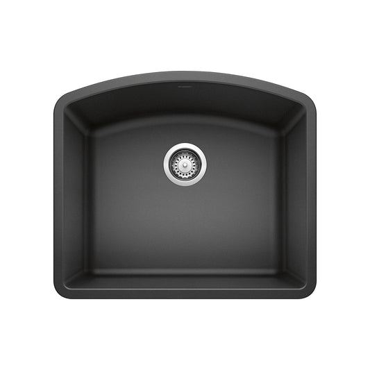 BLANCO 440174 Diamond Diamond SILGRANIT 24" Single Bowl Undermount Kitchen Sink - Anthracite in Anthracite