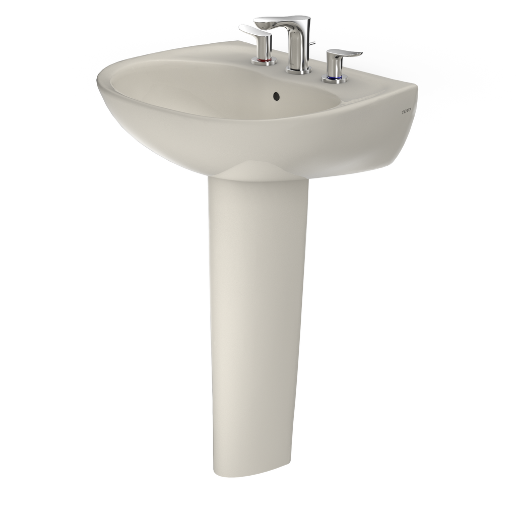 TOTO LPT241.8G#12 Supreme Oval Basin Pedestal Bathroom Sink With Cefiontect For 8 Inch Center Faucets - Sedona Beige