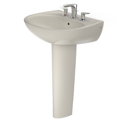 TOTO LPT241.8G#12 Supreme Oval Basin Pedestal Bathroom Sink With Cefiontect For 8 Inch Center Faucets - Sedona Beige