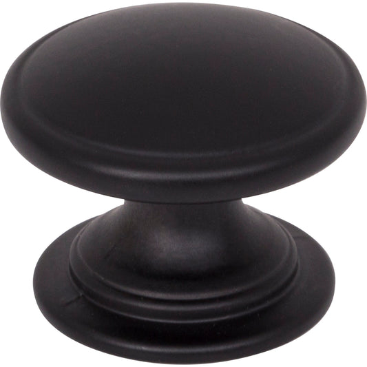 JEFFREY ALEXANDER 3980-MB Durham 1-1/4" Diameter Mushroom Knob - Matte Black