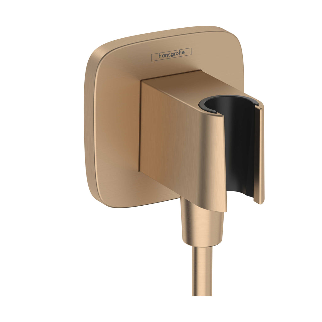HANSGROHE 26887141 FixFit Q Wall Outlet with Handshower Holder - Brushed Bronze