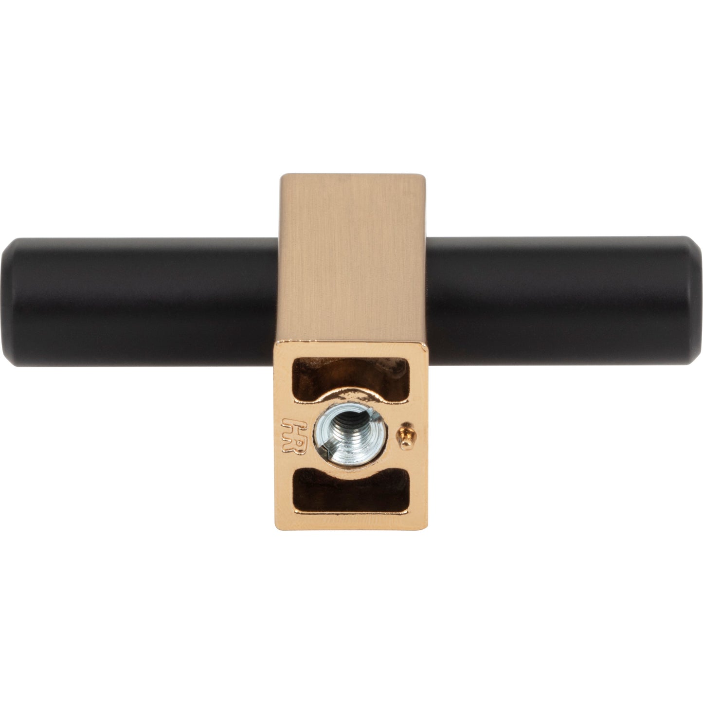 JEFFREY ALEXANDER 478T-MBSBZ Larkin 2 2-3/8" Length Bar Knob - Matte Black w/Satin Bronze