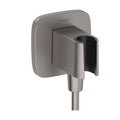 HANSGROHE 26887341 FixFit Q Wall Outlet with Handshower Holder - Brushed Black Chrome