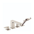 HANSGROHE 32557821 Metropol 4-Hole Roman Tub Set Trim with Lever Handles and 1.75 GPM Handshower - Brushed Nickel
