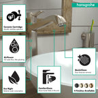 HANSGROHE 31303821 Metropol Classic Single-Hole Faucet 260 with Pop-Up Drain, 1.2 GPM - Brushed Nickel
