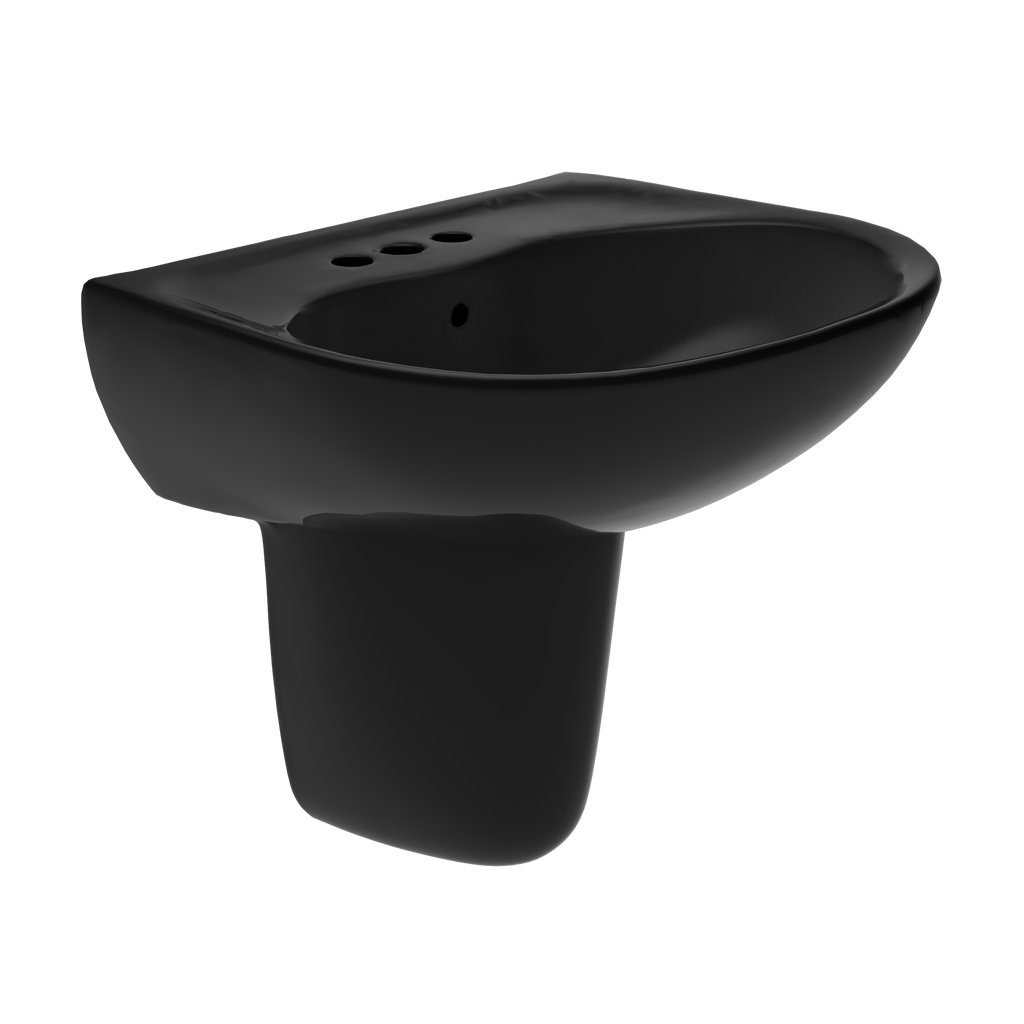 TOTO LHT241.4#51 Supreme Oval Wall-Mount Bathroom Sink And Shroud For 4 Inch Center Faucets - Ebony