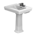 TOTO LPT530.4N#01 Promenade 27-1/2" X 22-1/4" Rectangular Pedestal Bathroom Sink For 4 Inch Center Faucets - Cotton White