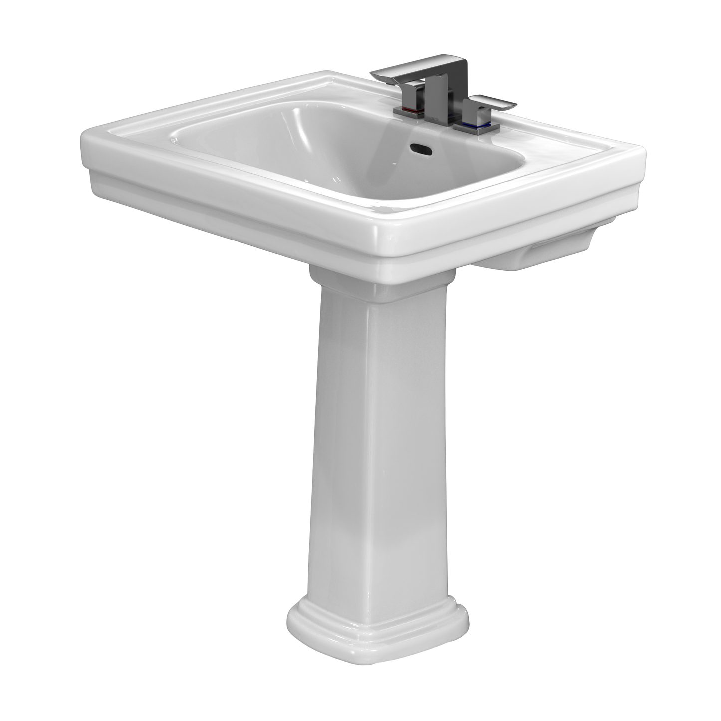 TOTO LPT530.4N#01 Promenade 27-1/2" X 22-1/4" Rectangular Pedestal Bathroom Sink For 4 Inch Center Faucets - Cotton White