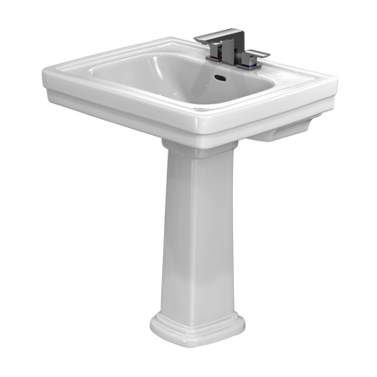 TOTO LPT530.4N#01 Promenade 27-1/2" X 22-1/4" Rectangular Pedestal Bathroom Sink For 4 Inch Center Faucets - Cotton White
