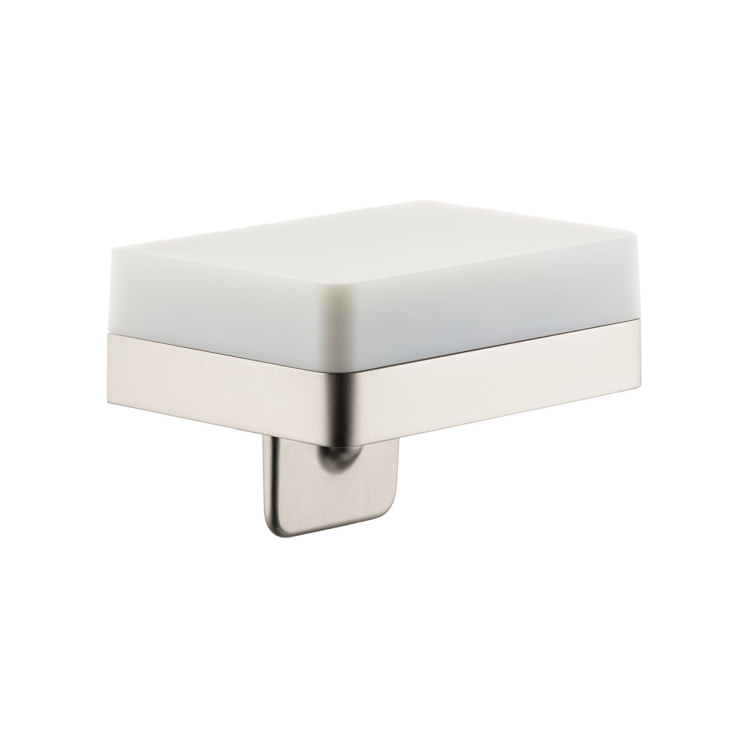 AXOR 42819820 Universal SoftSquare Soap Dispenser with Shelf - Brushed Nickel