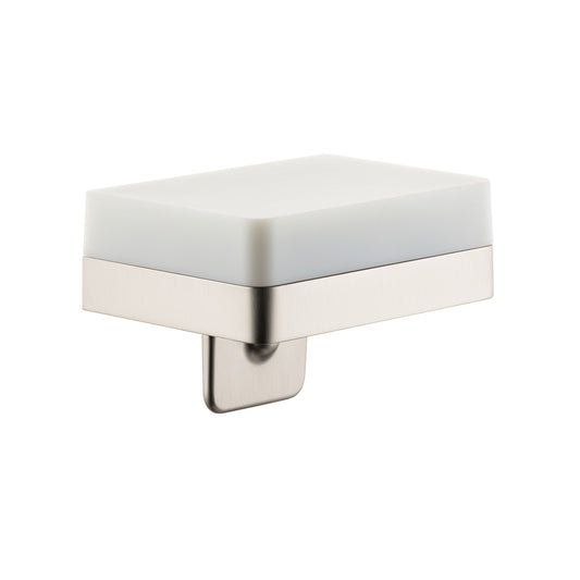AXOR 42819820 Universal SoftSquare Soap Dispenser with Shelf - Brushed Nickel