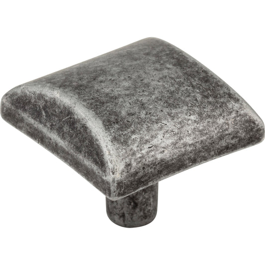 ELEMENTS 525SIM Glendale 1-1/8" Length Square Knob - Distressed Antique Silver