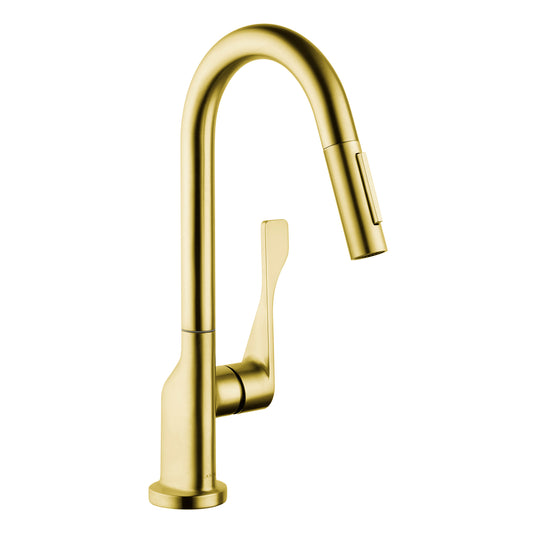 AXOR 39836251 Citterio Prep Kitchen Faucet 2-Spray Pull-Down, 1.75 GPM - Brushed Gold Optic