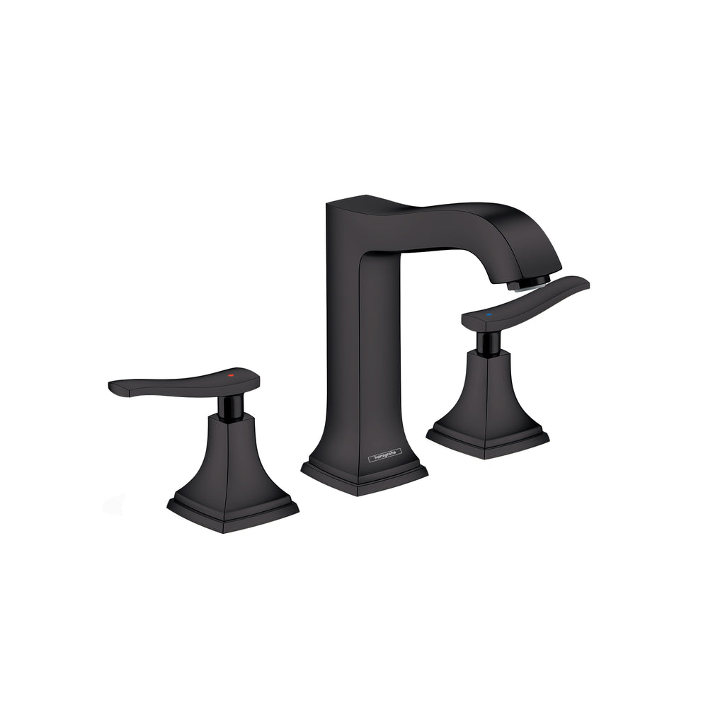 HANSGROHE 31331671 Metropol Classic Widespread Faucet 160 with Lever Handles and Pop-Up Drain, 1.2 GPM - Matte Black