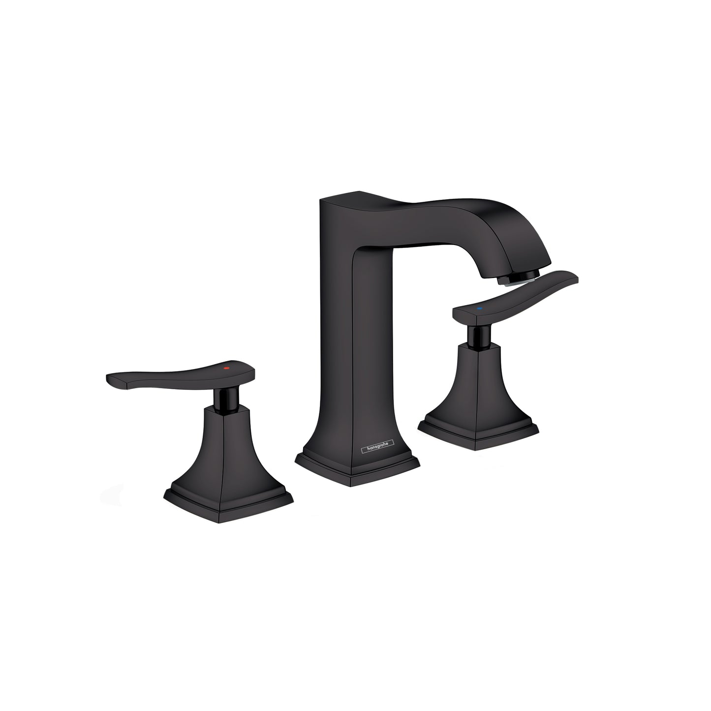 HANSGROHE 31331671 Metropol Classic Widespread Faucet 160 with Lever Handles and Pop-Up Drain, 1.2 GPM - Matte Black
