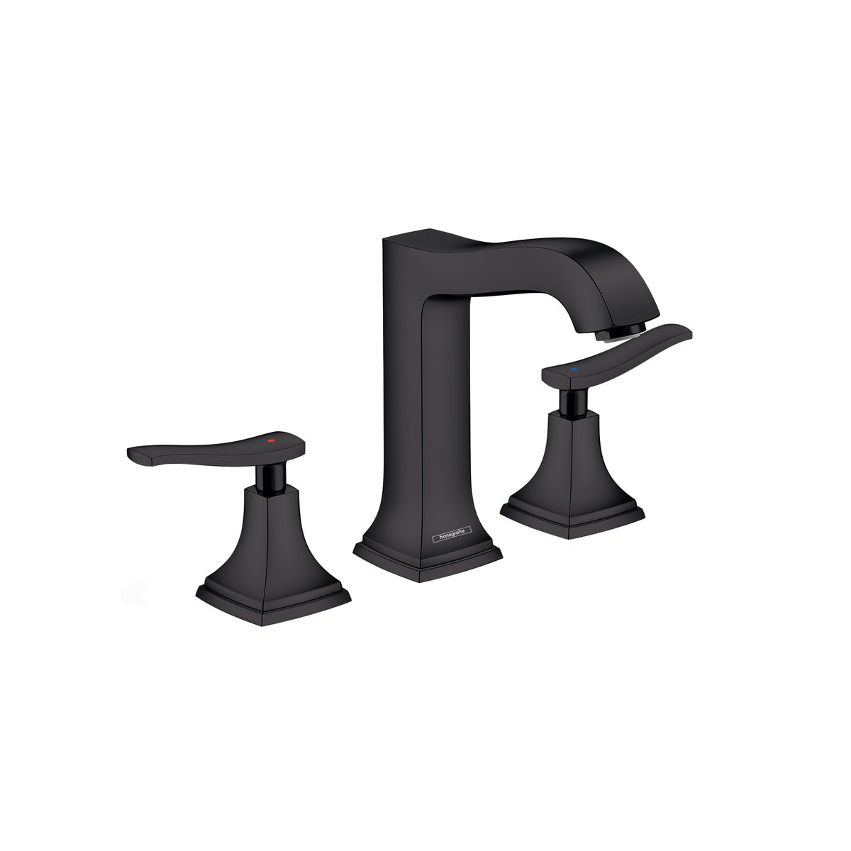 HANSGROHE 31331671 Metropol Classic Widespread Faucet 160 with Lever Handles and Pop-Up Drain, 1.2 GPM - Matte Black