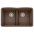 BLANCO 440182 Diamond Diamond SILGRANIT 32" 50/50 Double Bowl Undermount Kitchen Sink - Cafe in Cafe