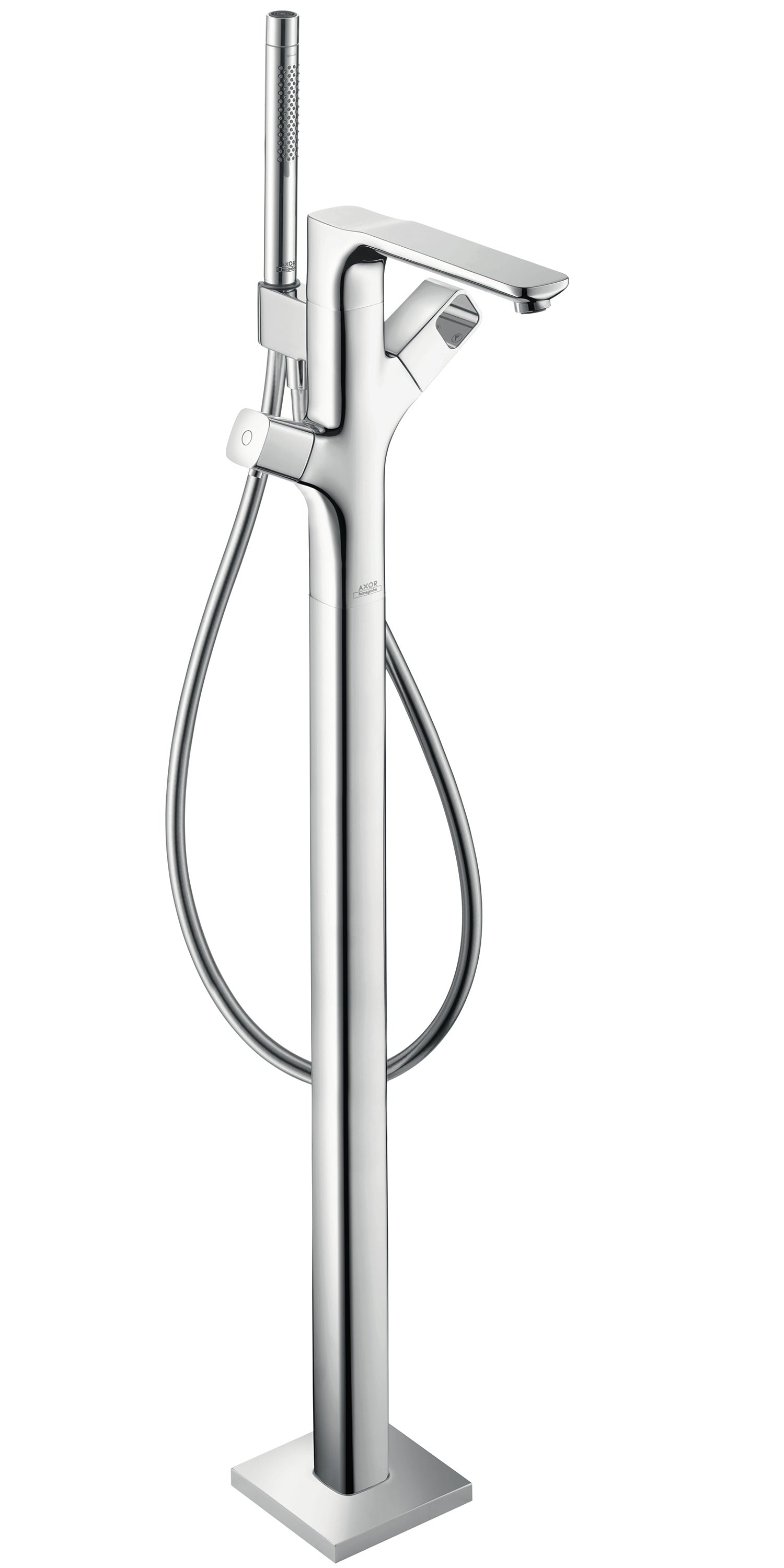 AXOR Urquiola Thermostatic Freestanding Tub Filler Trim with 1.75 GPM Handshower in Chrome